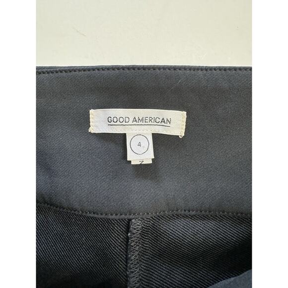 Good American The Exec Pants Black Straight Leg Side Zip Women’s Size 4 - Picture 2 of 7